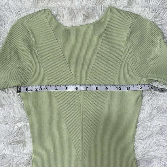 🩷SOLD🩷Maje bateau light green ribbed sweater midi dress 36 XS S - Picture 12 of 16